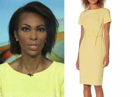 Outnumbered: August 2020 Harris Faulkner's Yellow Cap Sleeve Sheath ...