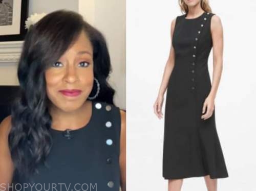 The Today Show: August 2020 Sheinelle Jones's Black Button Sleeveless ...