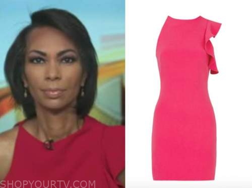 Outnumbered: August 2020 Harris Faulkner's Pink Asymmetric Ruffle ...