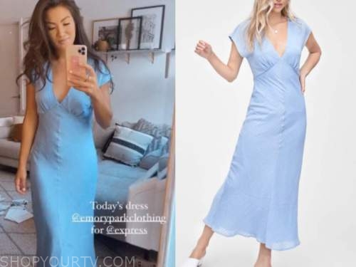 The Bachelor: Instagram Caila Quinn's Blue Maxi Dress | Shop Your TV