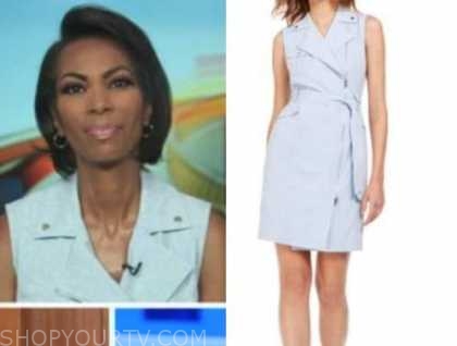 Outnumbered: August 2020 Harris Faulkner's Blue Moto Dress | Shop Your TV