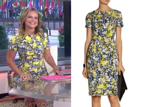 The Today Show: August 2020 Savannah Guthrie's Yellow Floral Sheath ...