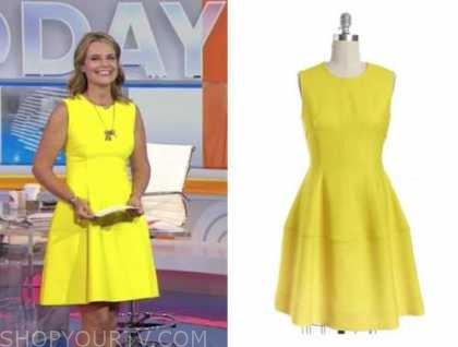 The Today Show: August 2020 Savannah Guthrie's Yellow Flare Dress ...