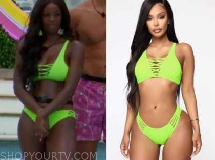 Love Island USA Season 2 Episode 1 Justine s Neon Green Lace Up