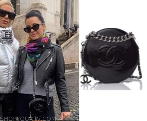 Kyle Richards' Black Quilted Purse in Berlin