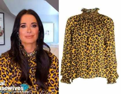 yellow leopard print blouse