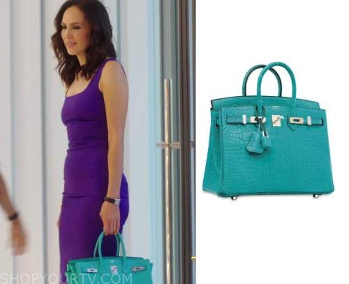 Selling Sunset: Season 3 Episode 3 Davina's Teal Leather Tote Bag ...