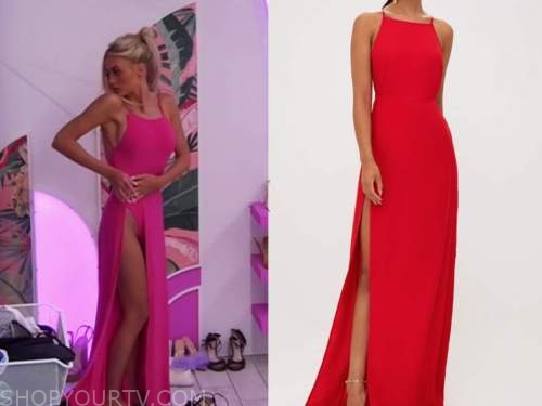 Love Island USA: Season 2 Episode 9 Mackenzie's Pink High Slit Maxi ...