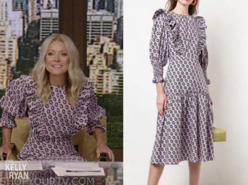 Live with Kelly and Ryan: September 2020 Kelly Ripa's Purple Printed ...