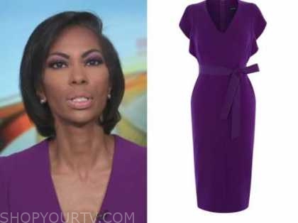 Outnumbered: September 2020 Harris Faulkner's Purple V-Neck Dress ...