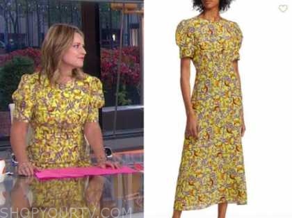 The Today Show: September 2020 Savannah Guthrie's Yellow Floral Midi ...