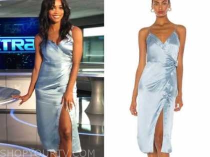 Extra TV: September 2020 Rachel Lindsay's Light Blue Satin Dress | Shop ...