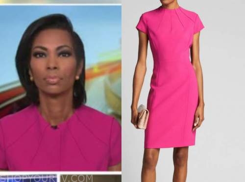 Outnumbered: September 2020 Harris Faulkner's Pink Cap Sleeve Sheath ...