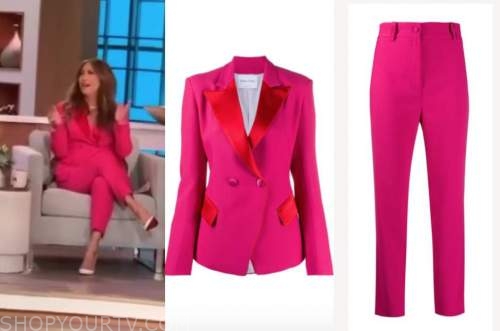 The Talk: September 2020 Carrie Ann Inaba's Pink and Red Blazer and ...