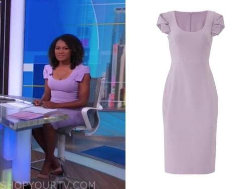 Good Morning America: September 2020 Janai Norman's Purple Cap Sleeve ...