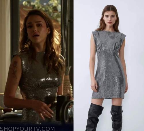 LA's Finest: Season 2 Episode 1 Nancy's Silver Embellished Dress | Shop ...