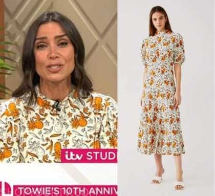 Lorraine: August 2020 Christine's White & Orange Floral Dress | Shop ...