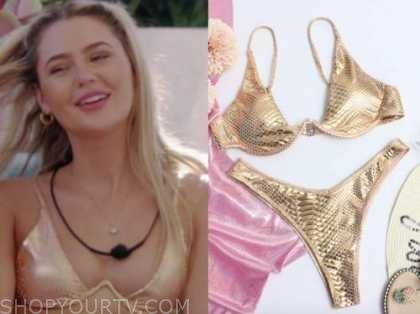 Love Island Usa Season 2 Episode 20 Laurel S Gold Metallic Croc Bikini Shop Your Tv