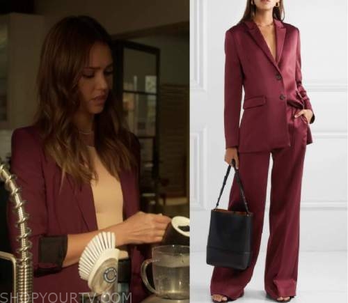 L.A.'s Finest: Season 2 Episode 2 Nancy's Burgundy Satin Blazer | Shop ...