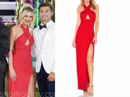 Love Island Usa Season 2 Episode 34 Finale Laurel S Red Halter Cutout Slit Gown Shop Your Tv