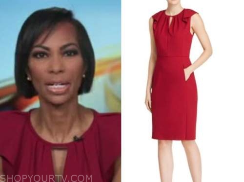 Outnumbered: September 2020 Harris Faulkner's Red Keyhole Dress | Shop ...