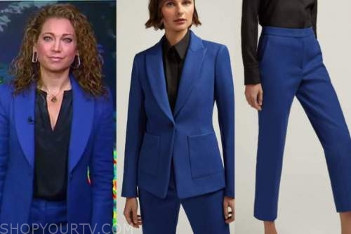 Good Morning America: January 2023 Ginger Zee's Blue Blazer and Pant Suit