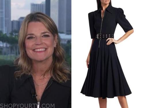 The Today Show: October 2020 Savannah Guthrie's Black Zip-Front Belted ...