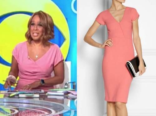 CBS This Morning: October 2020 Gayle King's Coral Pink Dress | Shop Your TV