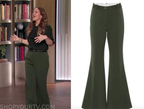 Drew Barrymore Show: October 2020 Drew Barrymore's Green Flared Trouser ...