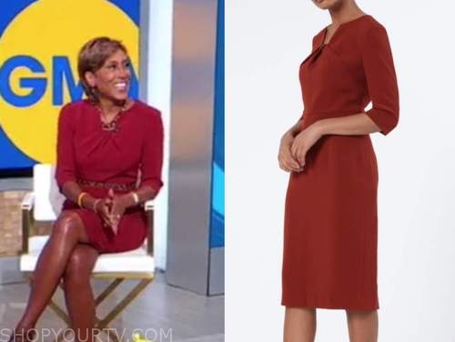 Good Morning America: October 2020 Robin Roberts's Red Crepe Sheath ...