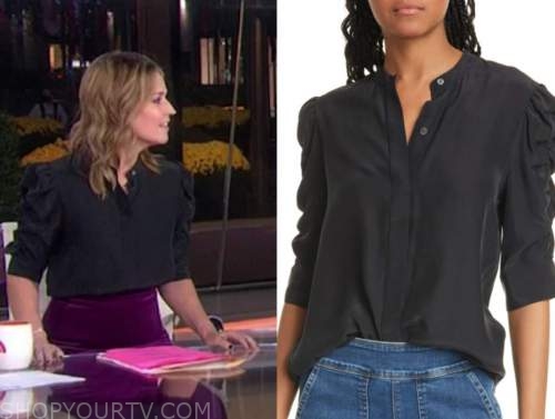 The Today Show: October 2020 Savannah Guthrie's Black Puff Ruched ...