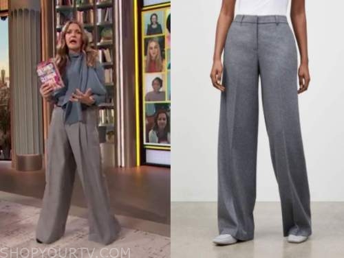 Drew Barrymore Show: October 2020 Drew Barrymore's Grey Wide Leg 