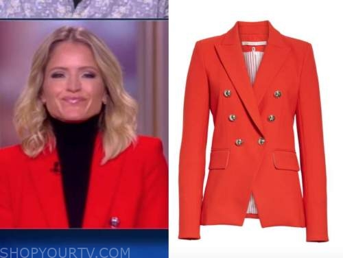 The View: October 2020 Sara Haines's Red Double Breasted Blazer | Shop ...