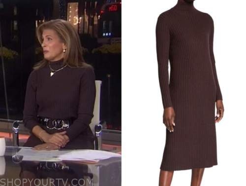 The Today Show: October 2020 Hoda Kotb's Brown Turtleneck Ribbed Knit ...