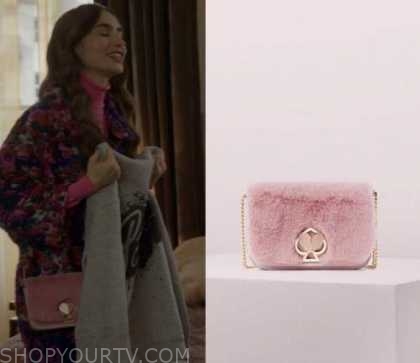 Emily in Paris Season 1 Episode 9 Emily s Fur Flap Bag Shop Your TV