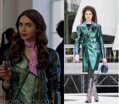 chanel green coat emily in paris