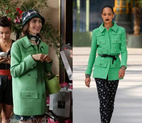 chanel green coat