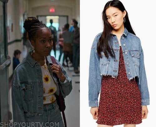 Grand Army: Season 1 Episode 9 Dom's Cropped Denim Jacket | Shop Your TV