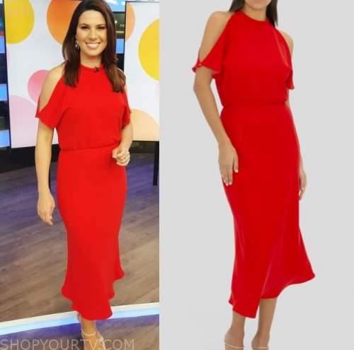 10 News First: November 2020 Amanda's Red Cut Out Shoulder Dress | Shop ...