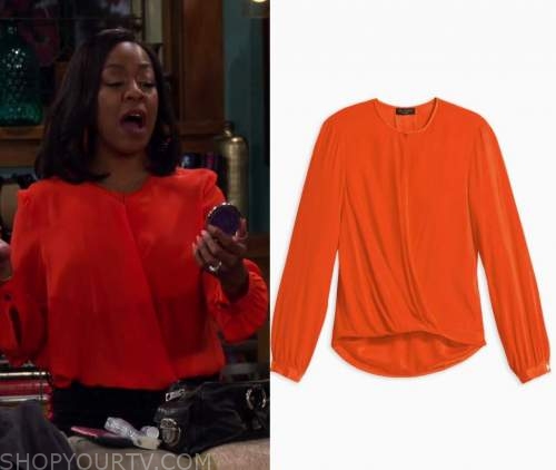 The Neighborhood: Season 3 Episode 1 Tina's Orange Blouse | Shop Your TV