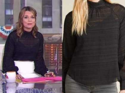 The Today Show: November 2020 Savannah Guthrie's Black Lace Mock Neck ...