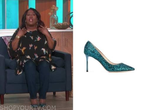 The Talk: November 2020 Sheryl Underwood's Teal Sequin Pumps | Shop Your TV