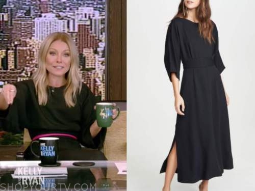 Live with Kelly and Ryan: November 2020 Kelly Ripa's Black Midi Dress ...