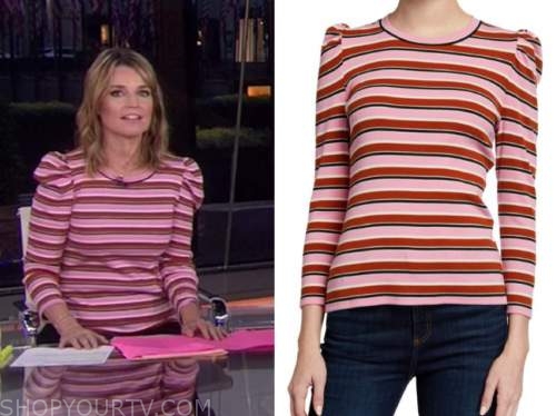 The Today Show: November 2020 Savannah Guthrie's Pink Striped Sweater ...