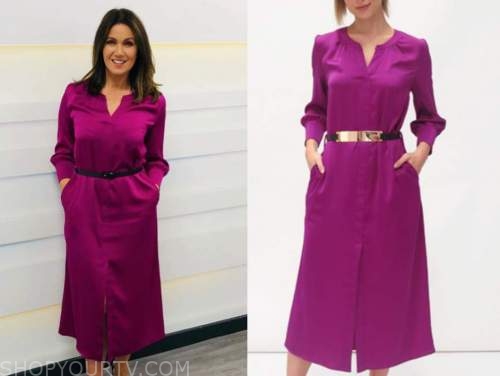 Good Morning Britain: November 2020 Susanna Reid's Purple Silk Midi ...