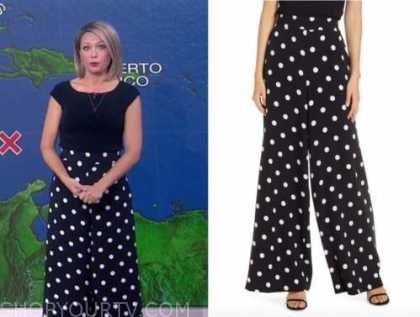 Quacker Factory Wide Leg Polka Dot Pants 