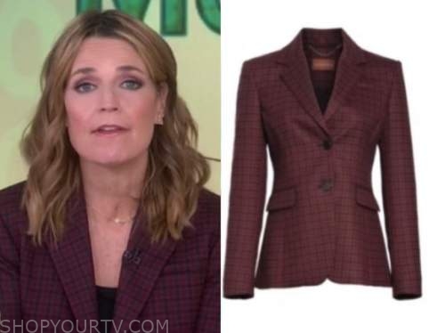 The Today Show: November 2020 Savannah Guthrie's Burgundy Red Check ...