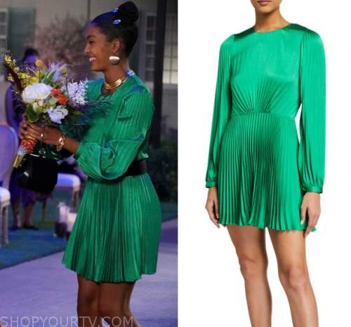 Black-ish: Season 7 Episode 4 Zoey's Pleated Dres | Shop Your TV