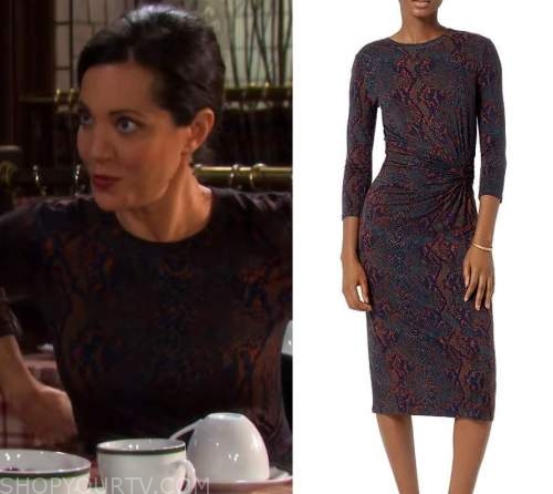 Days Of Our Lives: November 2020 Jan's Red Snake Print Dress | Shop Your TV