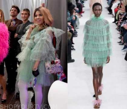 valentino green tulle dress